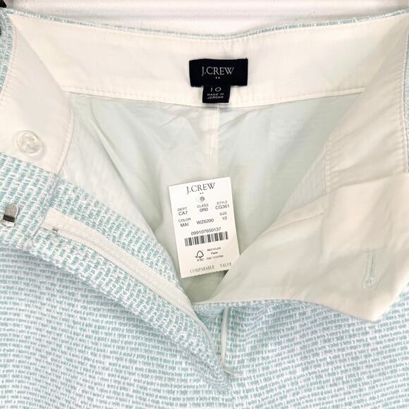 J.Crew Womens Tweed Pants Cropped Straight Leg Mint Green 10 Schoolboy Preppy - Picture 5 of 12